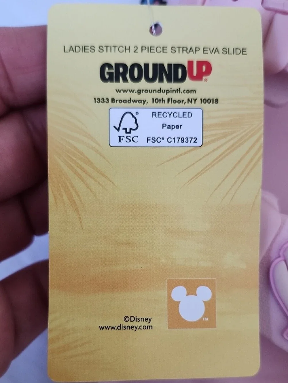 Disney Ground Up Ladies Stitch 2 Piece Strap EVA Slide Sandals NWT Size 9
